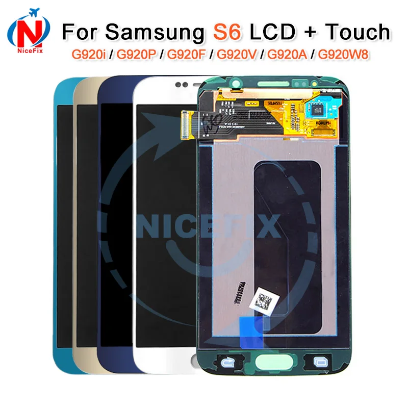 ЖК-дисплей с сенсорным экраном и дигитайзером в сборе для Samsung galaxy S6 G920F G920i G920P G920V