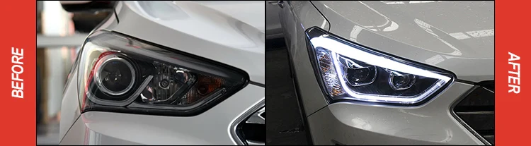 АКД автомобилей Стайлинг фар для hyundai ix45 Santa fe Santafe 2013 фары светодиодные ходовые огни Би-ксенона луча противотуманных фар ангельские глазки