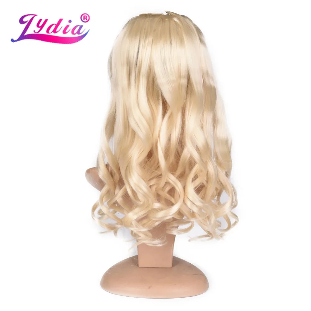 

Lydia 8Pcs/set 18 Clips In Hair Hairpieces 20 Inch Natural Wavy Long Synthetic Heat Resistant Hair Extensions Blonde