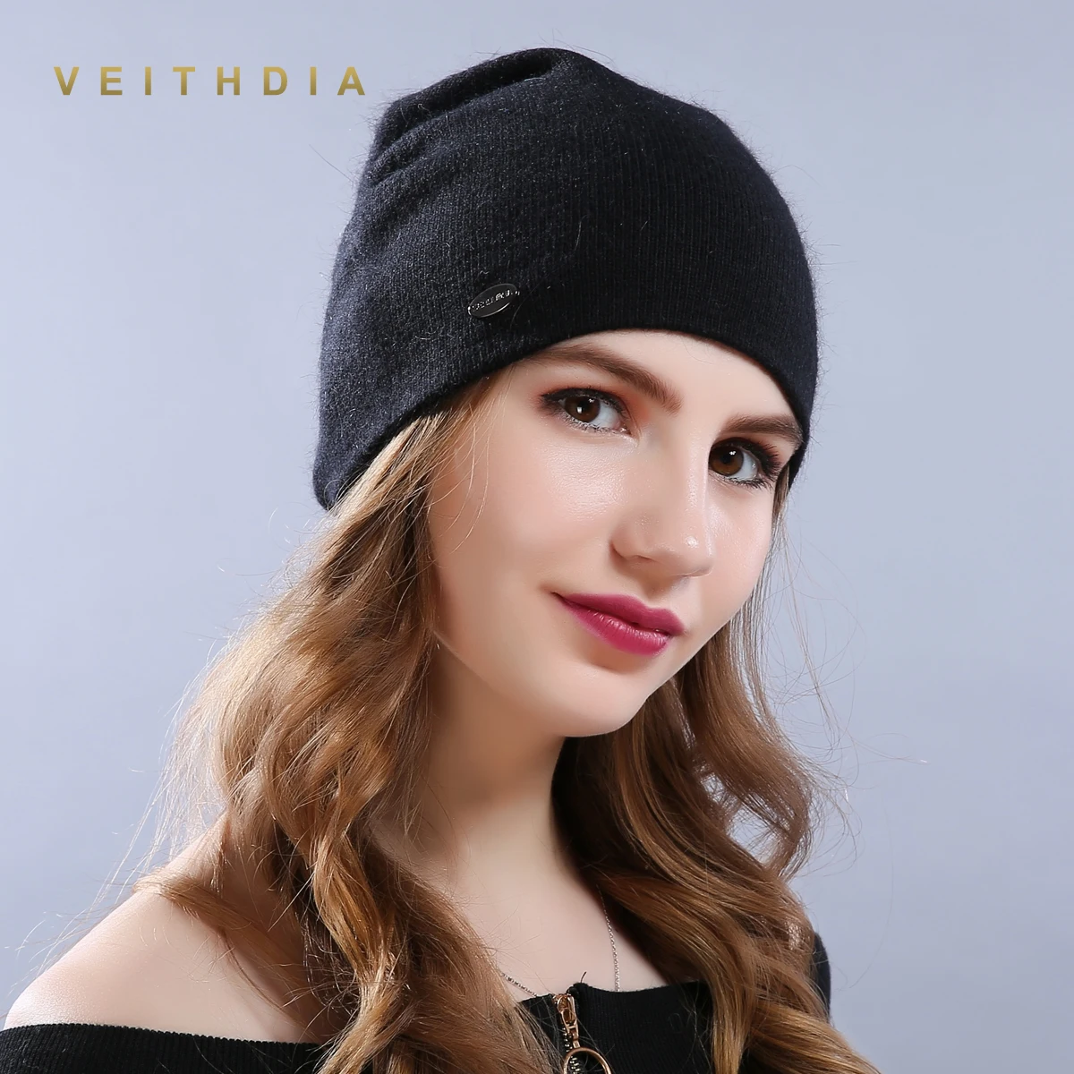 Женские шерстяные шапки VEITHDIA повседневные плотные однотонные вязаные для