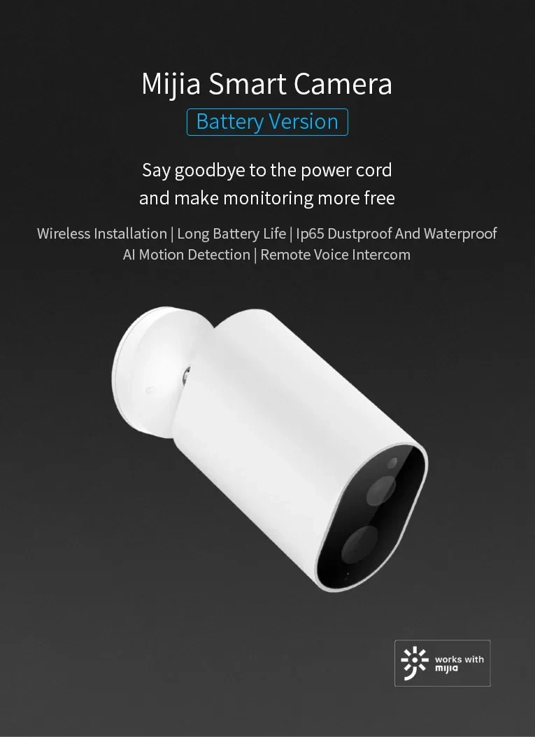 Xiaomi Mijia смарт-камера батарея шлюз CMSXJ11A 1080P 120 градусов F2.6 AI Humanoid обнаружения IP Беспроводная камера s Cam