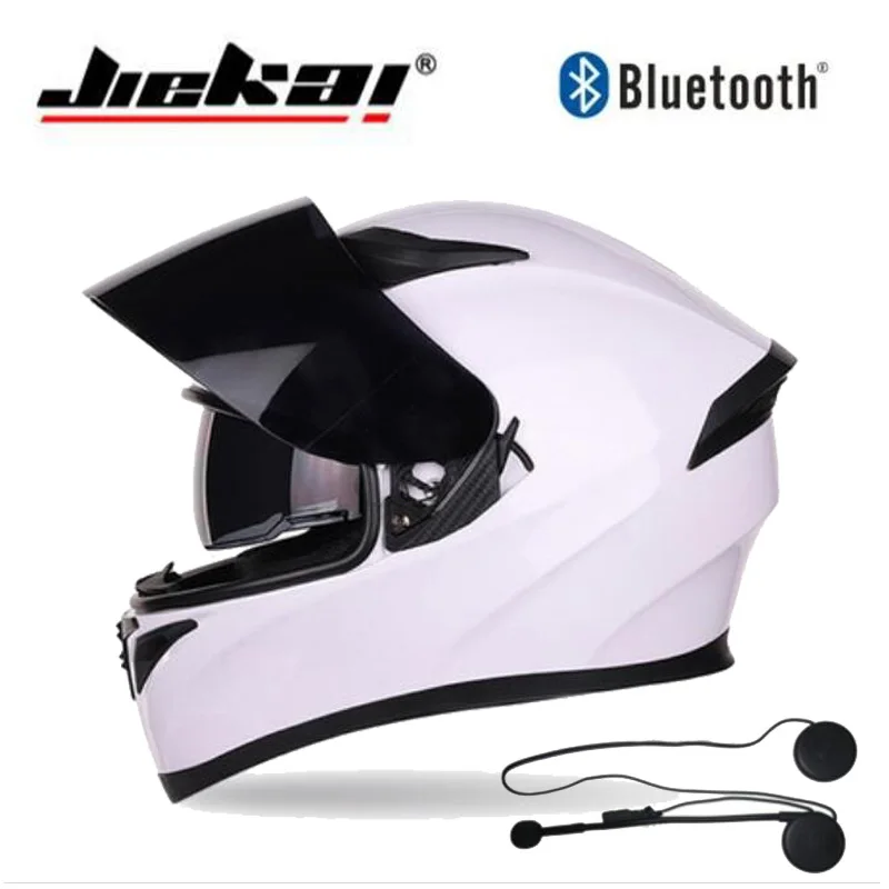 Мотоциклетный шлем JIEKAI защитный с двойными линзами из АБС-пластика и Bluetooth 2019 |