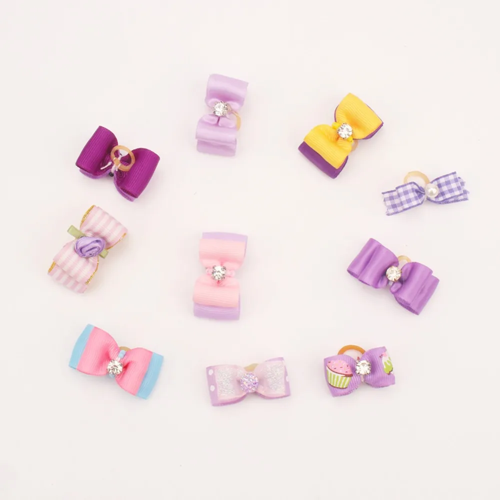 10 шт. Разноцветные Милые Ленточные банты для домашних животных | Дом и сад