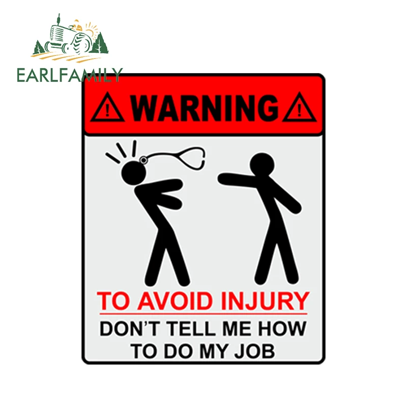 Автомобильная наклейка EARLFAMILY предупреждение о избежании травм не скажите мне