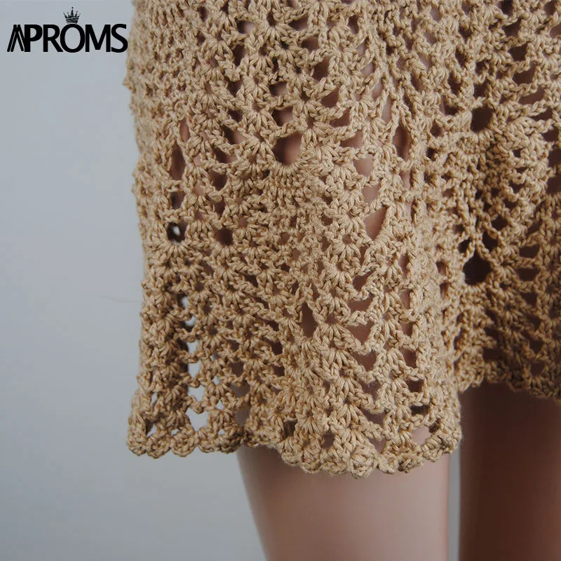 Aproms, яркие цвета, ручная работа, хлопок, вязанные крючком мини юбки, женская летняя пляжная юбка с высокой талией, белая нижняя часть