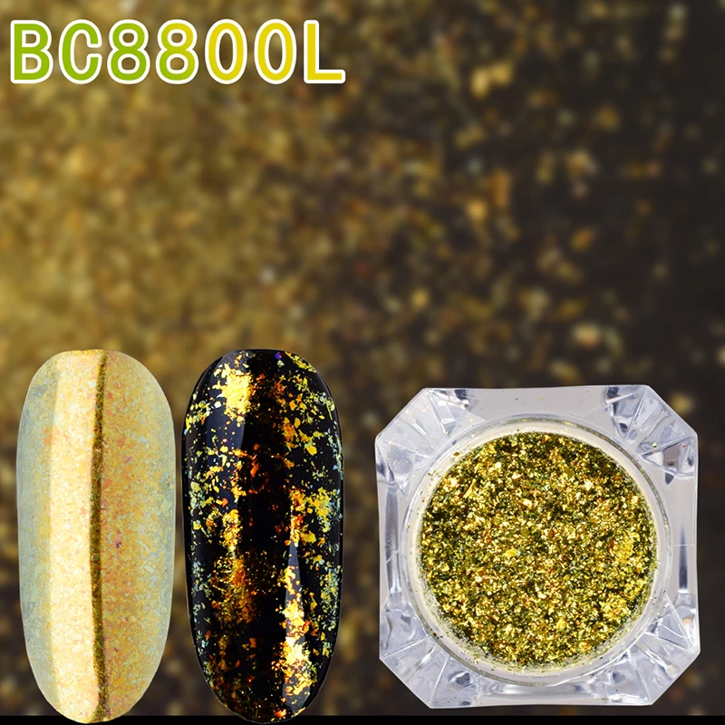 BEAUTYBIGBANG блеск для ногтей порошок эффект чешуйки блестки зеркало хром пигмент Блестки для ногтей Хамелеон дизайн ногтей