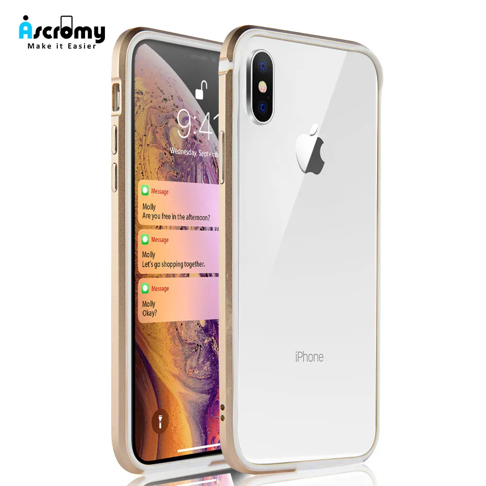 Для iPhone Xs Max бампер чехол жесткий тонкий металлический мягкий с рамкой из