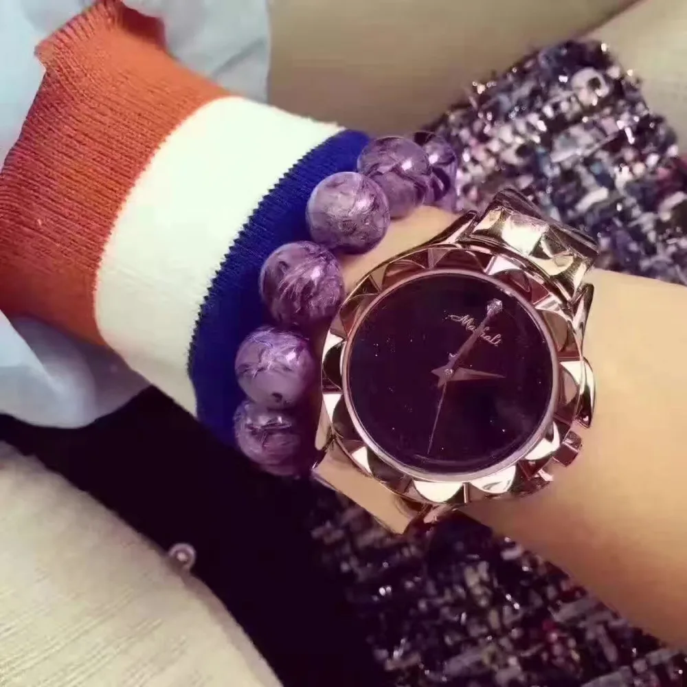 Модные женские нейтральные часы MASHALI из тяжелых металлов и стали блестящие