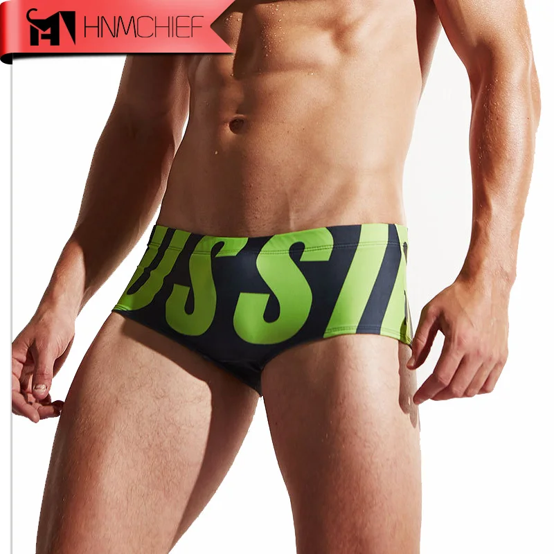 Бренд HNMCHIEF новинка мужские трусы для плавания боксеры сексуальные с буквами