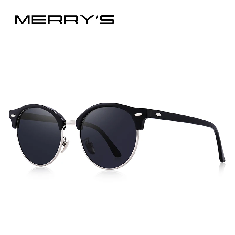 C09 Black MERRYS DESIGN Men Women Classic Retro Rivet Polarized Sunglasses Unisex Glasses Fashion Male Eyewear UV400 Protection S8054N - Lenses Color: C09 Black