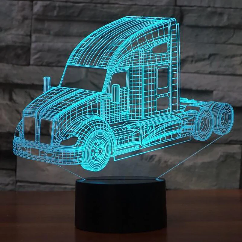 Грузовик Автобус смеситель контейнер грузовик пожарный 3D светодиодные ночные