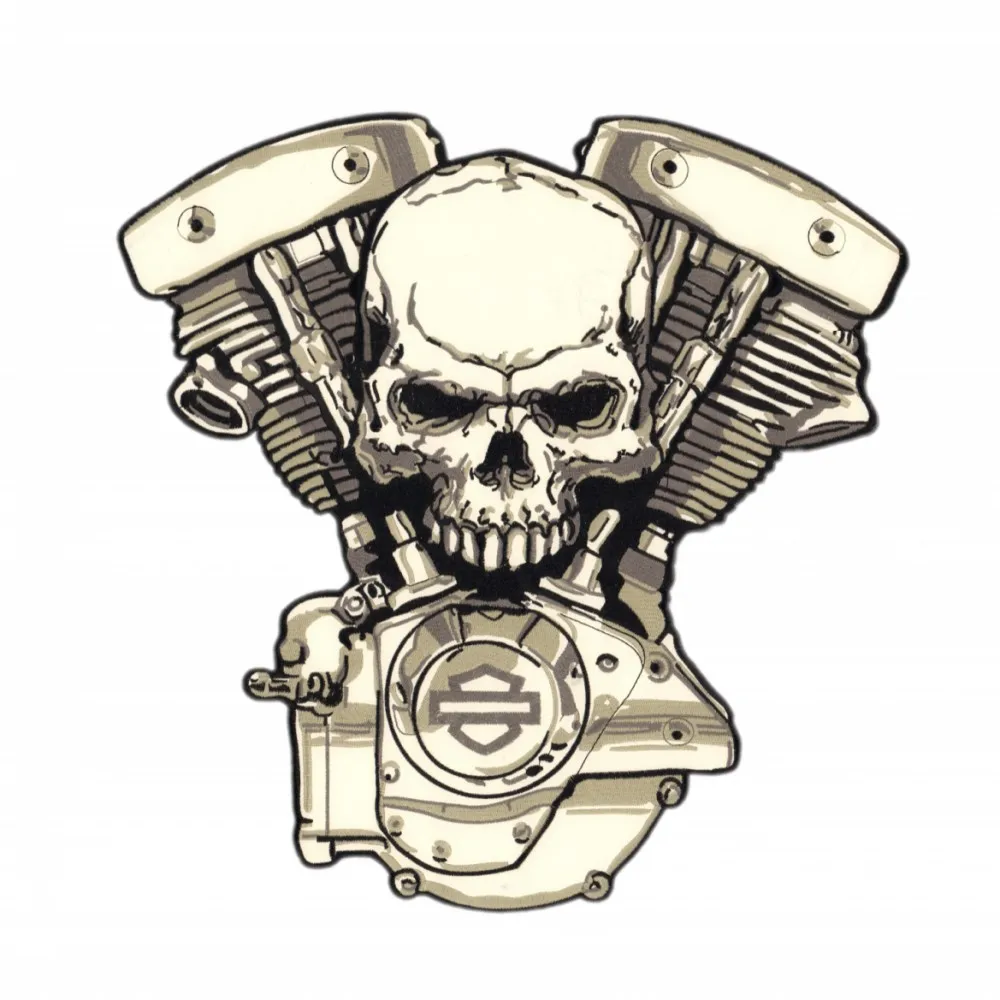 MotoPATCHES двигатель Скелет мотоцикла байкерские заплатки для одежды вышитые