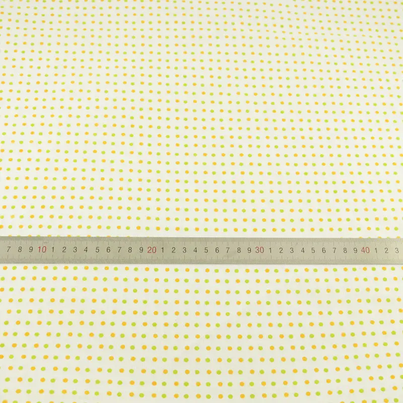 100% хлопок ткань шитье оранжевый принт и зеленые точки дизайн бумага для