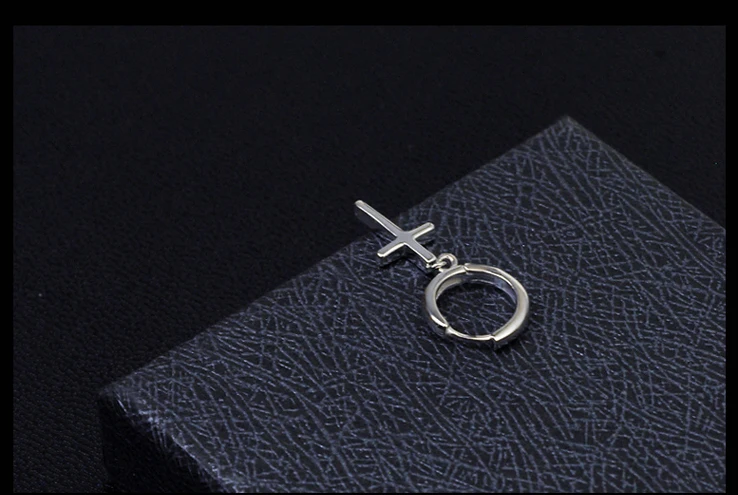 Pure 925 Sterling Silver Cross Earrings Fashion Punk Thai Jewelry Stud Earring For Men Women Christmas Gift 1193 | Украшения и