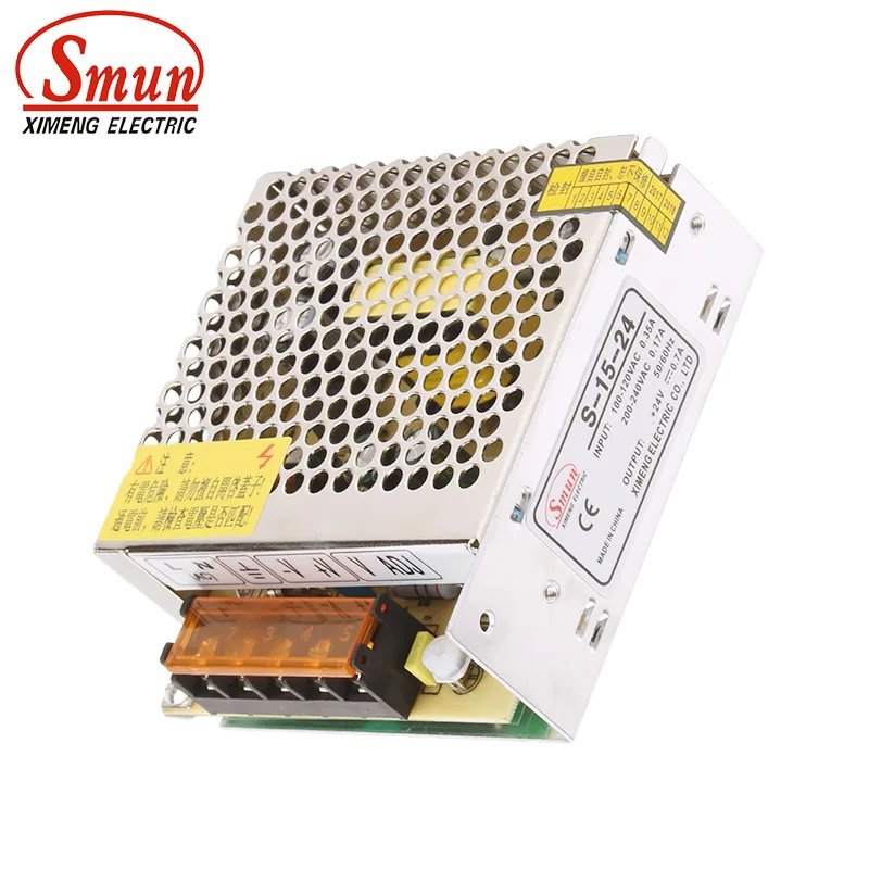 SMUN S 15 24 AC 100 240VAC to DC 24V 0.7A 15W Импульсный адаптер питания для светодиодной ленты|power up