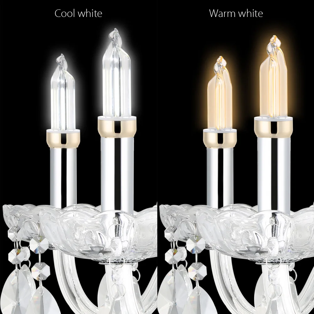 6pcs/set Modern Lighting Fixtures Living Room Candle Light Bulb Chandelier Decorative Led Lamps Energy Glass | Освещение