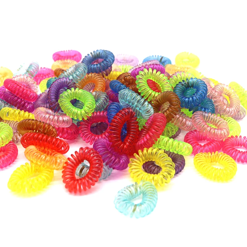 

30Pcs Transparent Telephone Wire Line Cord Headbands Hair Elastic Rubber Bands Elastic Hair Bands Girl Scrunchy for Hair Ties