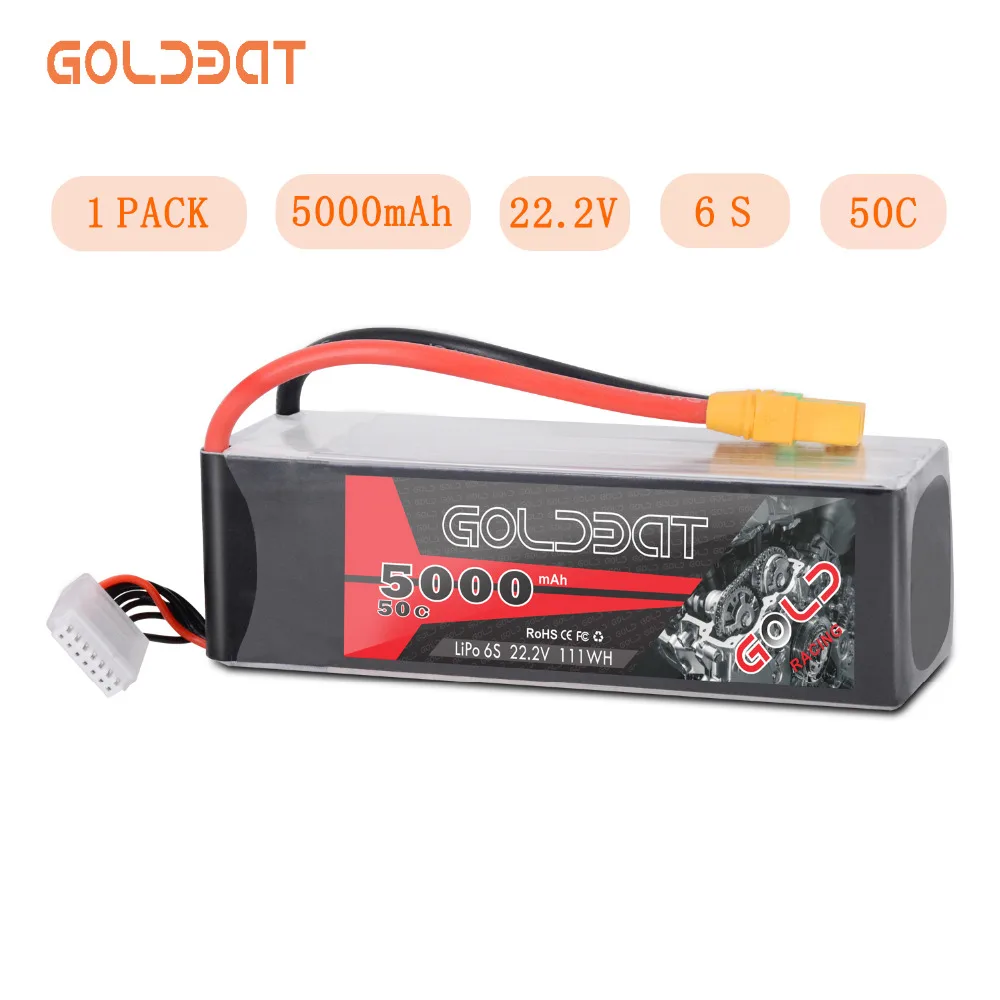 GOLDBAT 5000mAh LiPo батарея 22 2 V 6S RC для rc автомобиля lipo 50C с XT90 XT60 Heli Drone | Игрушки и хобби