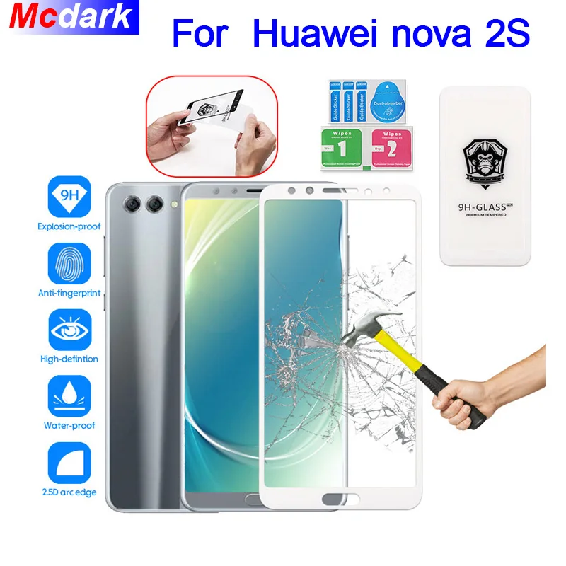 Закаленное стекло Mcdark 9H для Huawei nova 2S защитная пленка экрана стеклянная легкая в