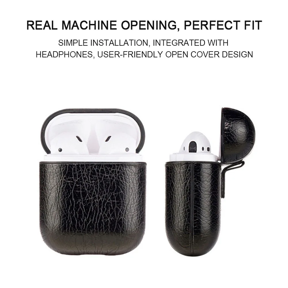 Кожаный чехол для наушников Apple Airpods с цепочкой ключей беспроводная Bluetooth