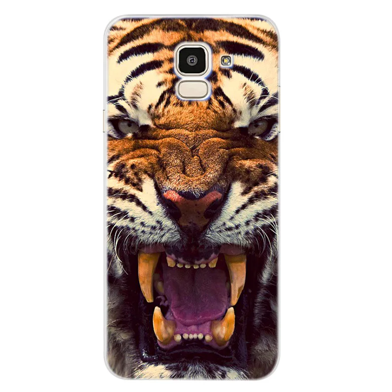 Case For Samsung Galaxy A30 A50 J1 J3 J4 J5 J6 J7 A3 A5 A7 A8 2016 2017 2018 Soft TPU Silicone Pattern Cover Tiger Funda D105 |