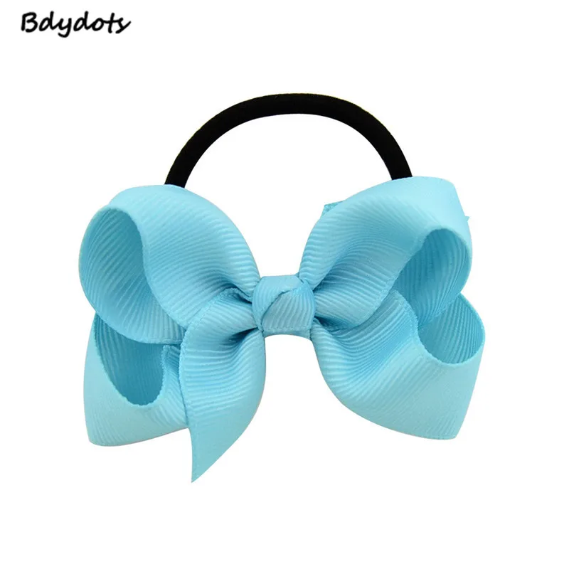 

20 Mixed Colors 3 Inch Hair Ribbon Bows With Elastic Band Hairband Hair Ropes Kids Boutique Bows Hair Ties Headwear Accessories