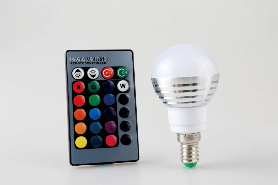RGB светодиодный светильник E27 E14 3 Вт 5 Вт 16 меняющий цвет RGB волшебный светильник лампа 85-265 в 110 В 220 В RGB Светодиодный точечный светильник с пультом дистанционного управления