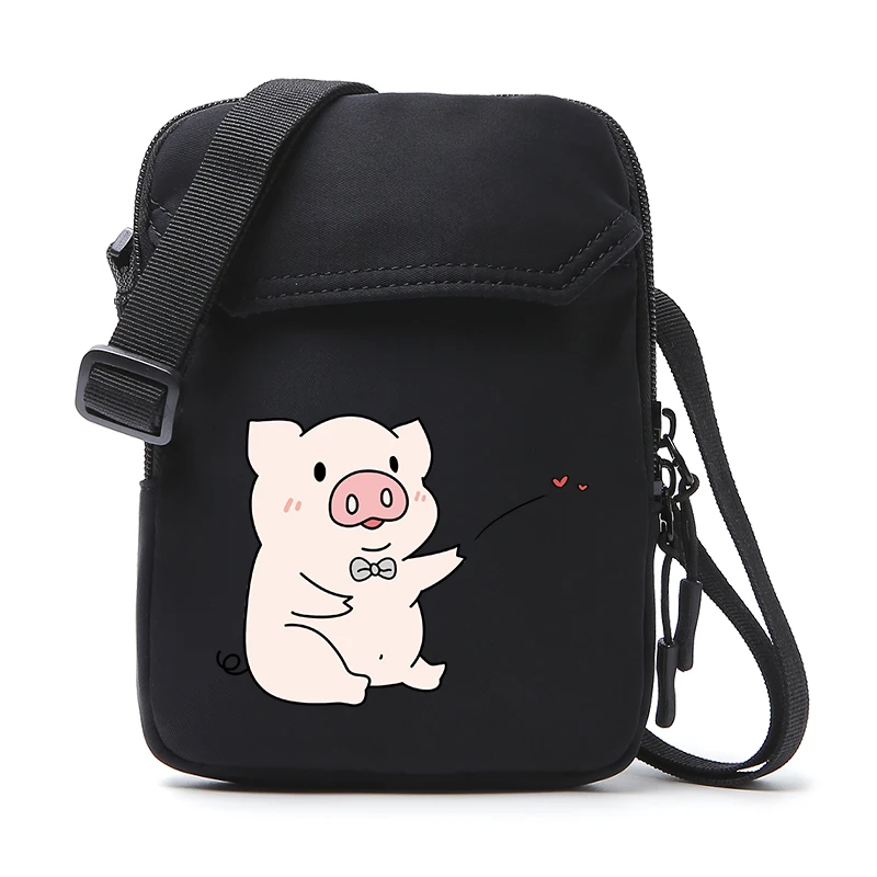 pig 8 black APP BLOG, брендовые Мини повседневные маленькие сумки-мессенджеры с розовой Свинкой, вечерние сумочки, известный дизайнер, сумки на плечо для женщин, девушек, студентов - Цвет: pig 8 black