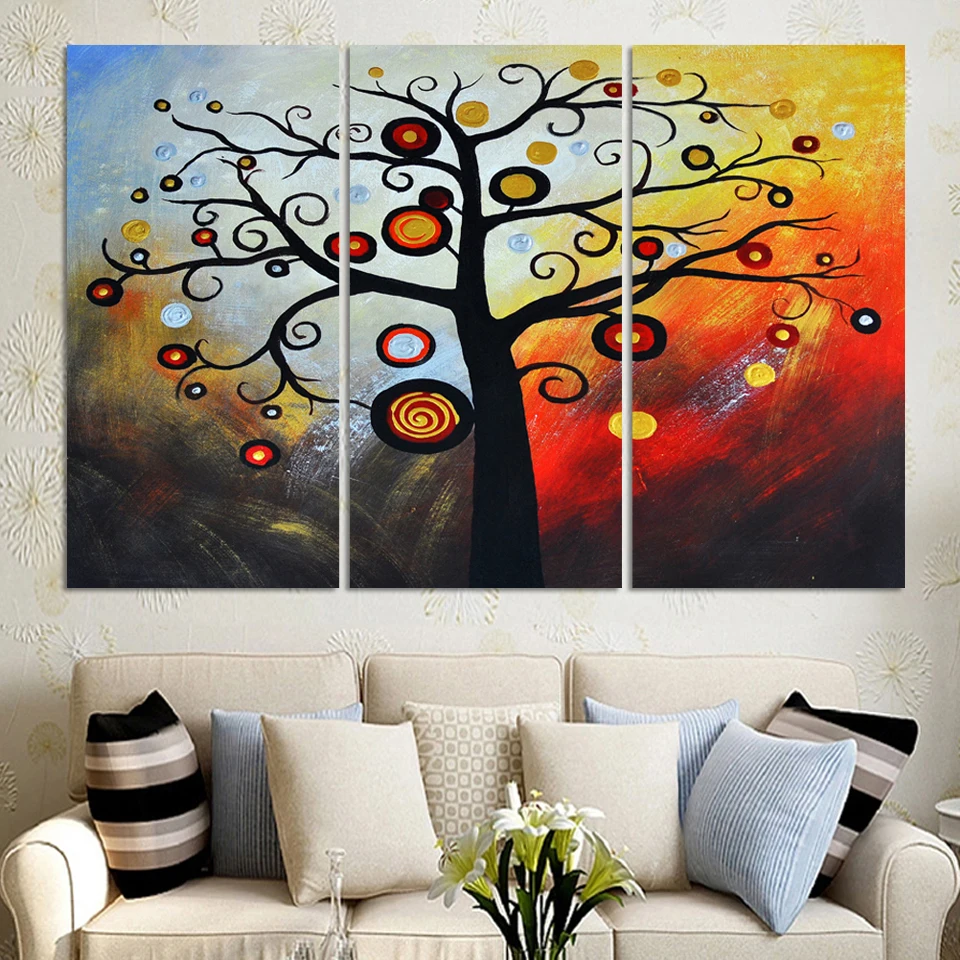 Современные абстрактные деньги дерево холст стены Искусство картина ручной