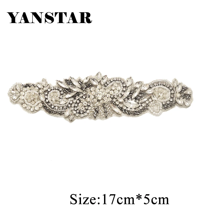 YANSTAR 1 шт. свадебное платье пояс стразы аппликация для свадебного платья Пояс Сделай Сам серебряное