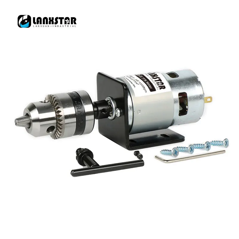 Lanxstar с высоким крутящим моментом 775 мотор DC12V 13000~ 15000 об./мин мини ручная дрель B12 сверлильный патрон 1,5~ 10 мм подшипник двигателя