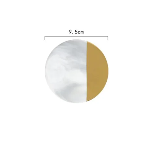 Roune gray gold Мраморные Подставки, керамические подставки с деревянным ковриком, кофейная подставка для чайной чашки, круглая черная подставка, Настольный коврик, Ювелирный стенд, 1 шт - Цвет: Roune gray gold