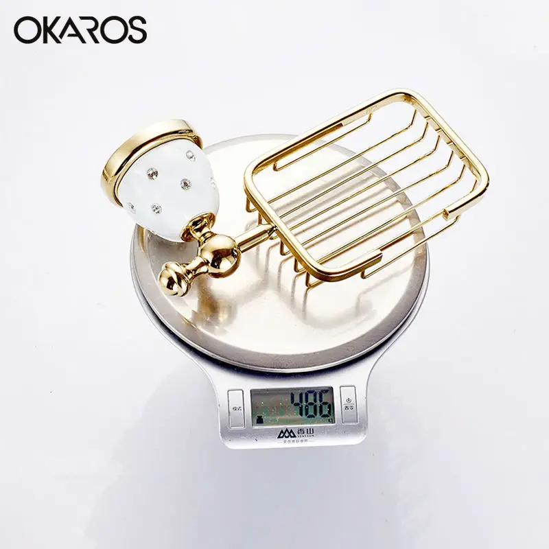 Держатель для мыльницы OKAROS латунная Алмазная корзина мыла