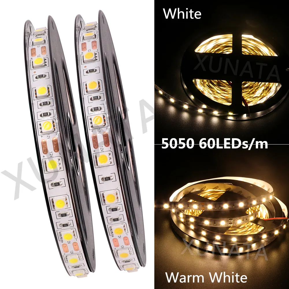 DC12V супер яркая SMD 5054 Светодиодная лента 120 светодиодный s/m 60 светодиодный s/m 5050 Теплый/белый/ледяной синий/розовый/красный/зеленый гибкая лента светодиодный светильник 5 м/лот