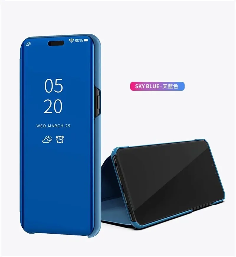 ДЛЯ Vivo Y95/Y91 умный зеркальный чехол-подставка с окошками откидная крышка Крышка