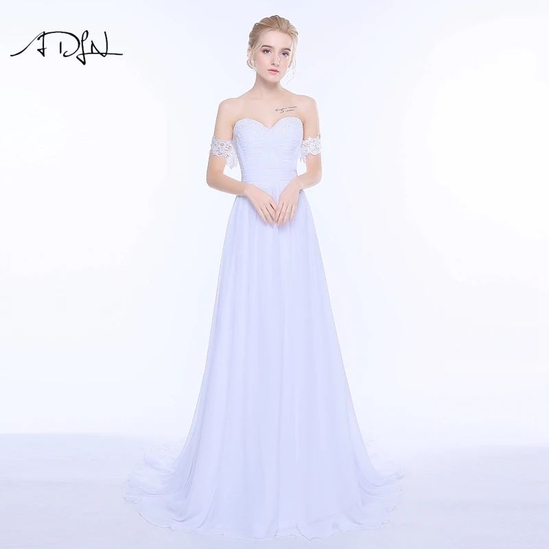 ADLN богемное Дешевое романтичное свадебное платье со съемным шлейфом шифоновое