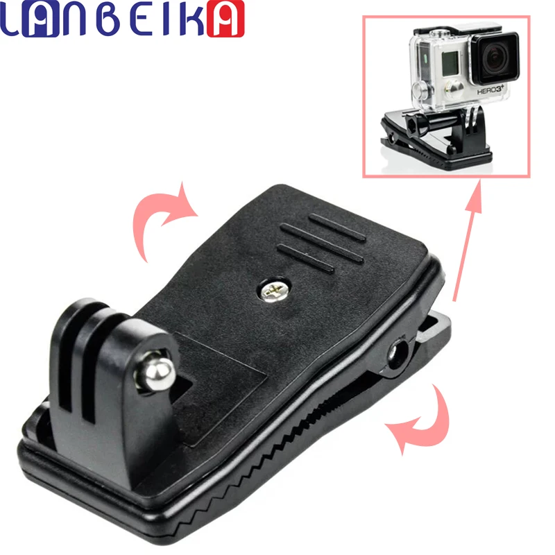 LANBEIKA вращающийся на 360 градусов быстросъемный рюкзак с зажимом для Gopro Hero 9 8 7 6 5 4