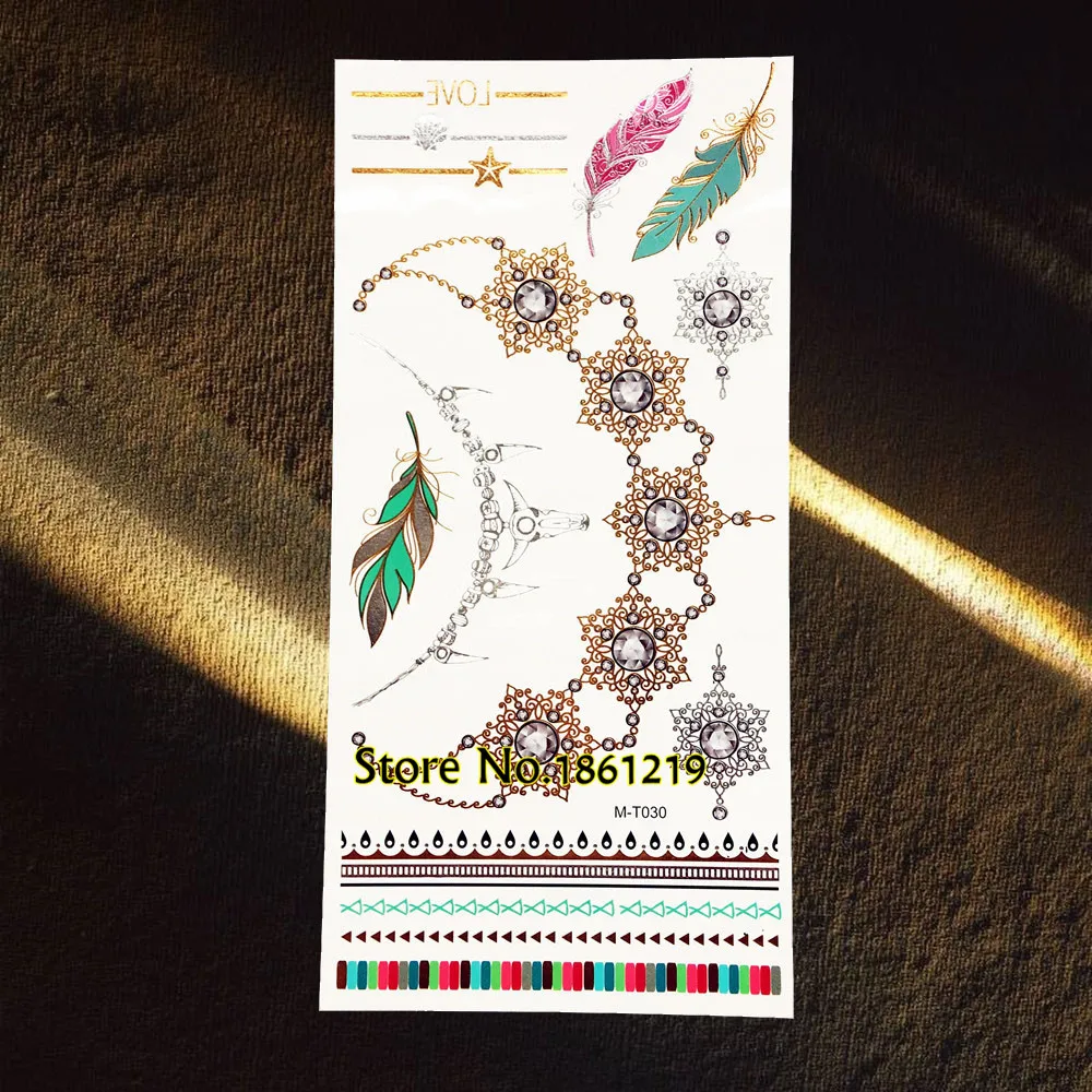 Новое дизайнерское золотистое металлическое блестящее тату Сексуальное Женское