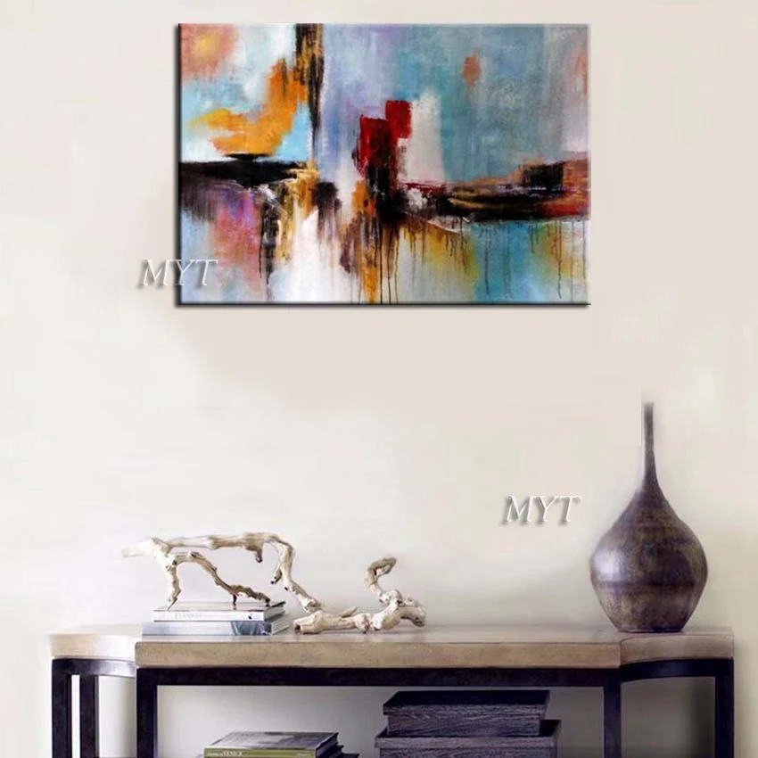 

Wall Posters And Prints Painting Large 100% Hand Painted, Contemporary Blue, Canvas Art Murals, Living Room Decoration.