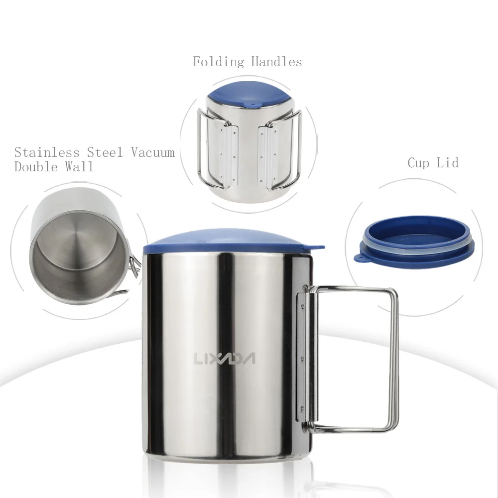 Lixada 220 мл вакуумная фотокружка портативная кружка для кемпинга пикника воды