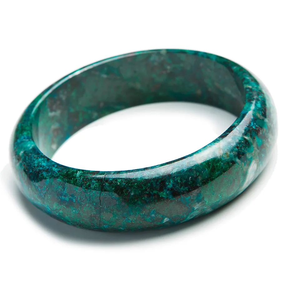 Внутренний диаметр 61 мм натуральный зеленый малахитовый хризолла драгоценные