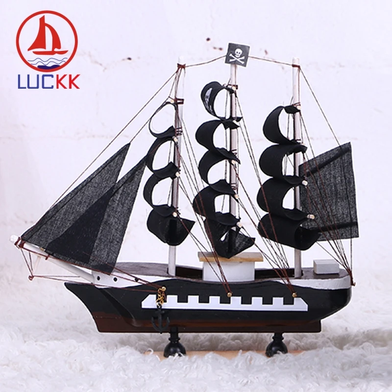LUCKK 20 см ручной работы Пиратская деревянная модель корабль череп домашний