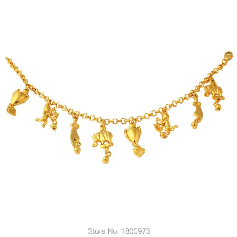 Adixyn Новый трендовый браслет золотого цвета в виде чашки со слоном модный с