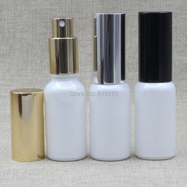 20 мл белые стеклянные флаконы для распыления флакон духов с золотом серебром