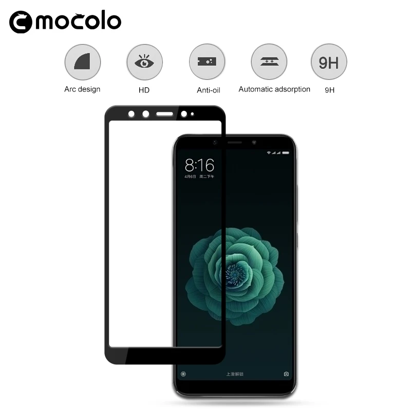 Закаленное стекло для xiaomi mi A2 полноразмерное защитное Mocolo Xiaomi Mi 6X Защитная пленка