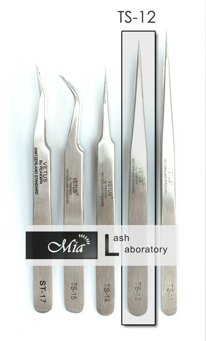 Пинцет для наращивания ресниц VETUS TS12 из нержавеющей стали|steel|steel stainlesssteel tweezers |