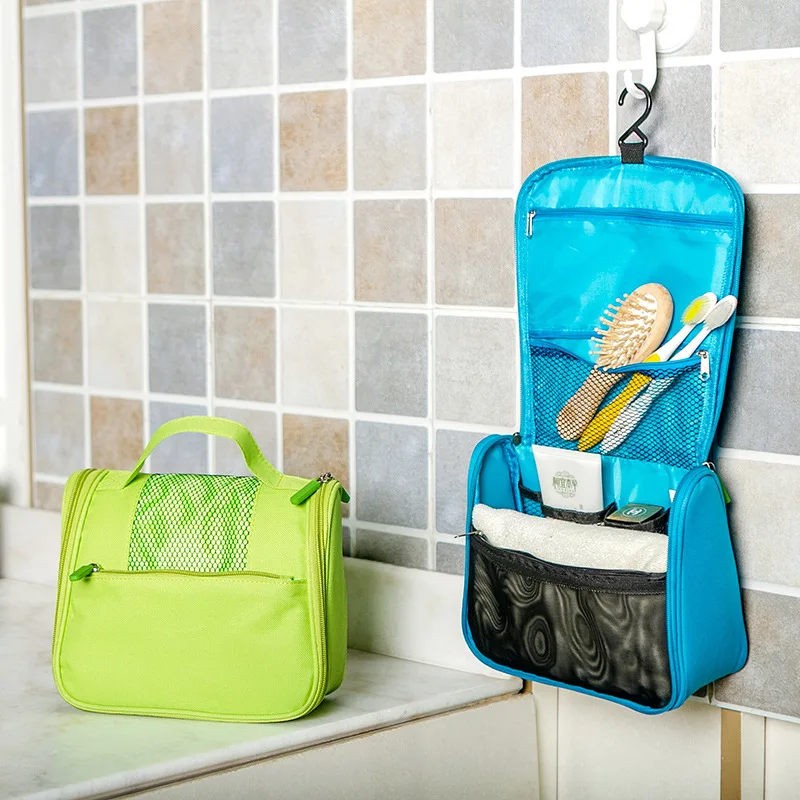 

Waterproof Nylon Travel Organizer Bag Unisex Women Cosmetic Bag Hanging Travel Makeup Bags Washing Toiletry Kits Storage Bags