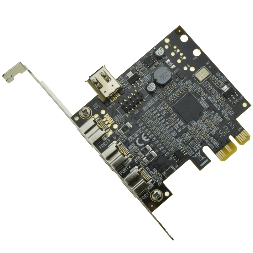 3 порта s 1394B + 1 общий 6Pin 1394A PCI e карта контроллера express для внешнего Firewire 800 IEEE 1394b