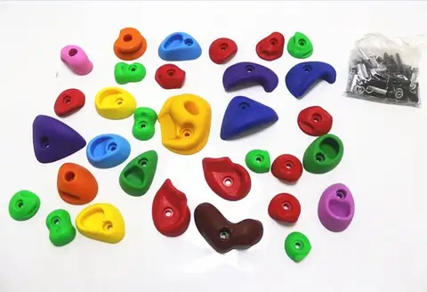 Детская игровая площадка, скалы для подъема, детский настенный альпинист, скалолазание, фулькром с винтами - изображение