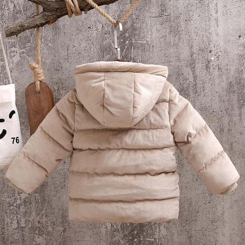 Зимняя куртка для девочек Повседневная теплая детская парка с капюшоном одежда